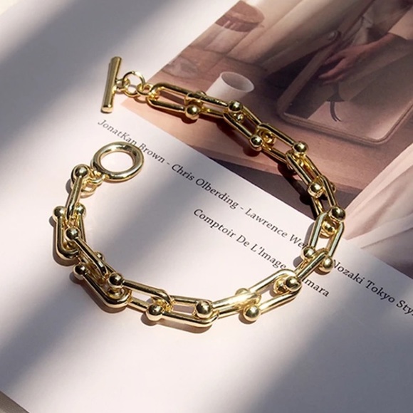 Gold Plated 14K Chunky Bracelet - Picture 3 of 5